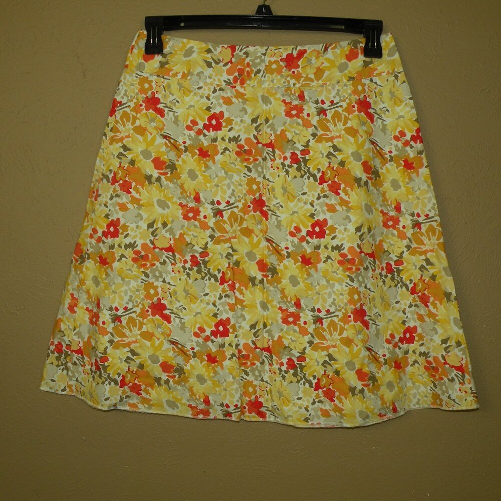 VTG Express A-line Skirt Floral Cotton Lined Sz 6